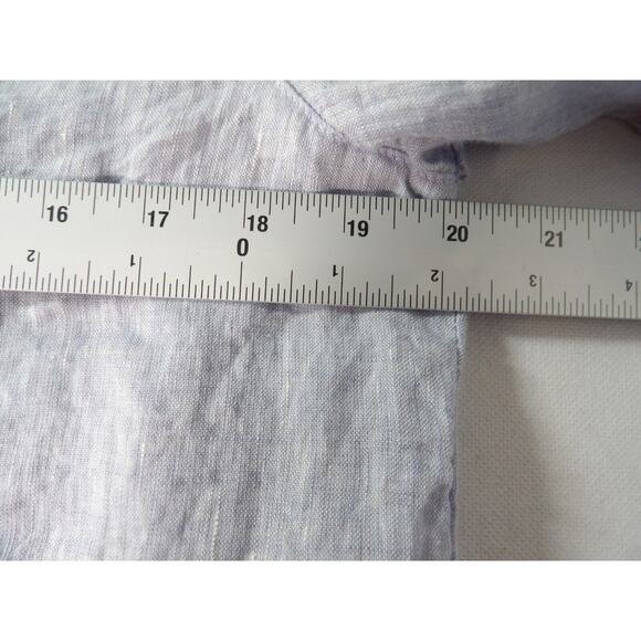 Nicole Miller Linen Tunic Medium 1/2 Button Blue Cottage Core Minimalist READ - Picture 11 of 14